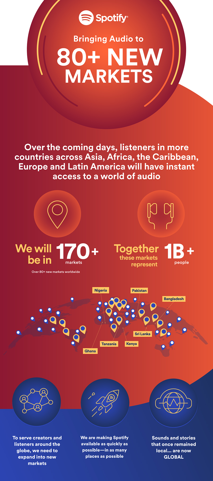 Image for Spotify Expands International Footprint, Bringing Audio To 80+ New Markets