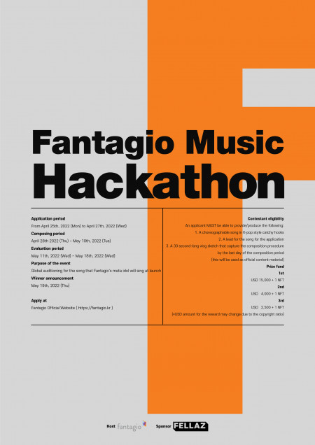 Image for Fantagio to Host Its First Music Hackathon Starting April 25 for Its Upcoming Global Launch of an NFT Meta Idol, Composers Around the World Can Participate as Contestants